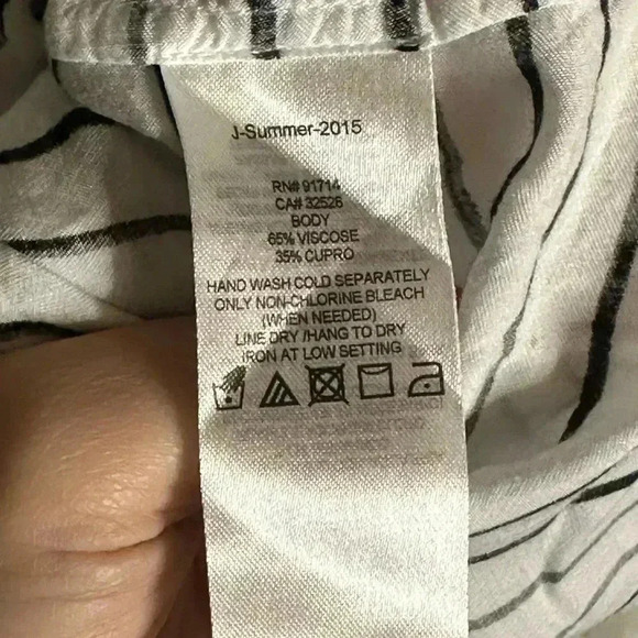 Armani Exchange Like New Black White Striped top with tie Small - Picture 6 of 6